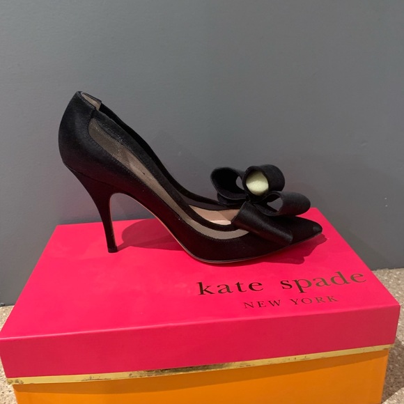 Kate Spade Lovely Black Satin shoes - Picture 3 of 10